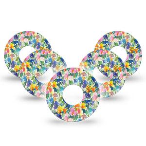 ExpressionMed Summer Fling Infusion Set Tape, 10-Pack Tape Airy Vibe Flowers, Overlay Patch Continuous Glucose Monitor Design