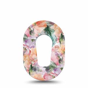 ExpressionMed Flower Clouds Dexcom G6 Mini Tape Single Tape Transparent Flower Petals, Adhesive Tape CGM Design