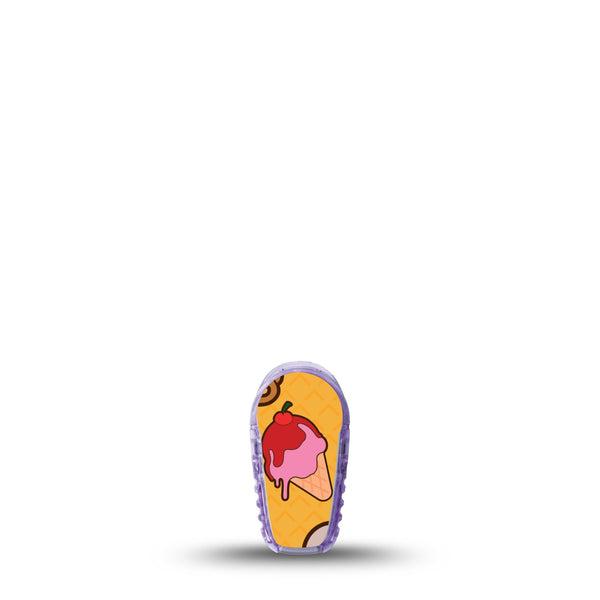 ExpressionMed Ice Cream Buddies Dexcom G6 Sticker, Single Sticker Only Ice Cream Cone, Vinyl Decoration Continuous Glucose Monitor Design
