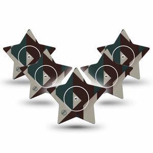 ExpressionMed Timberline  Freestyle Libre, Libre 2 Plus, and Abbott Lingo Star, 5-Pack Tape and 5-Pack Sticker Abstract forest inspired Waterproof Sensor Cover for Continuous Glucose Monitor