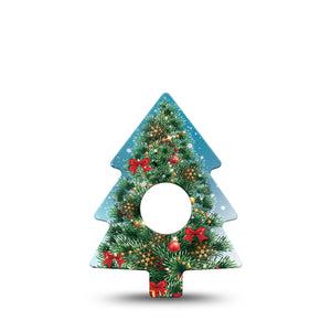 ExpressionMed Oh, Christmas Tree Freestyle Libre 3 Tree Shape Tape Single Tape Holiday Spruce, Patch CGM Design