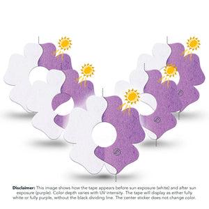 ExpressionMed Solar Violet Freestyle Libre 3 and Libre 3 Plus Flower Shape Tape, 5-Pack Tape Sunlight-Responsive Color, Overlay Tape CGM Design