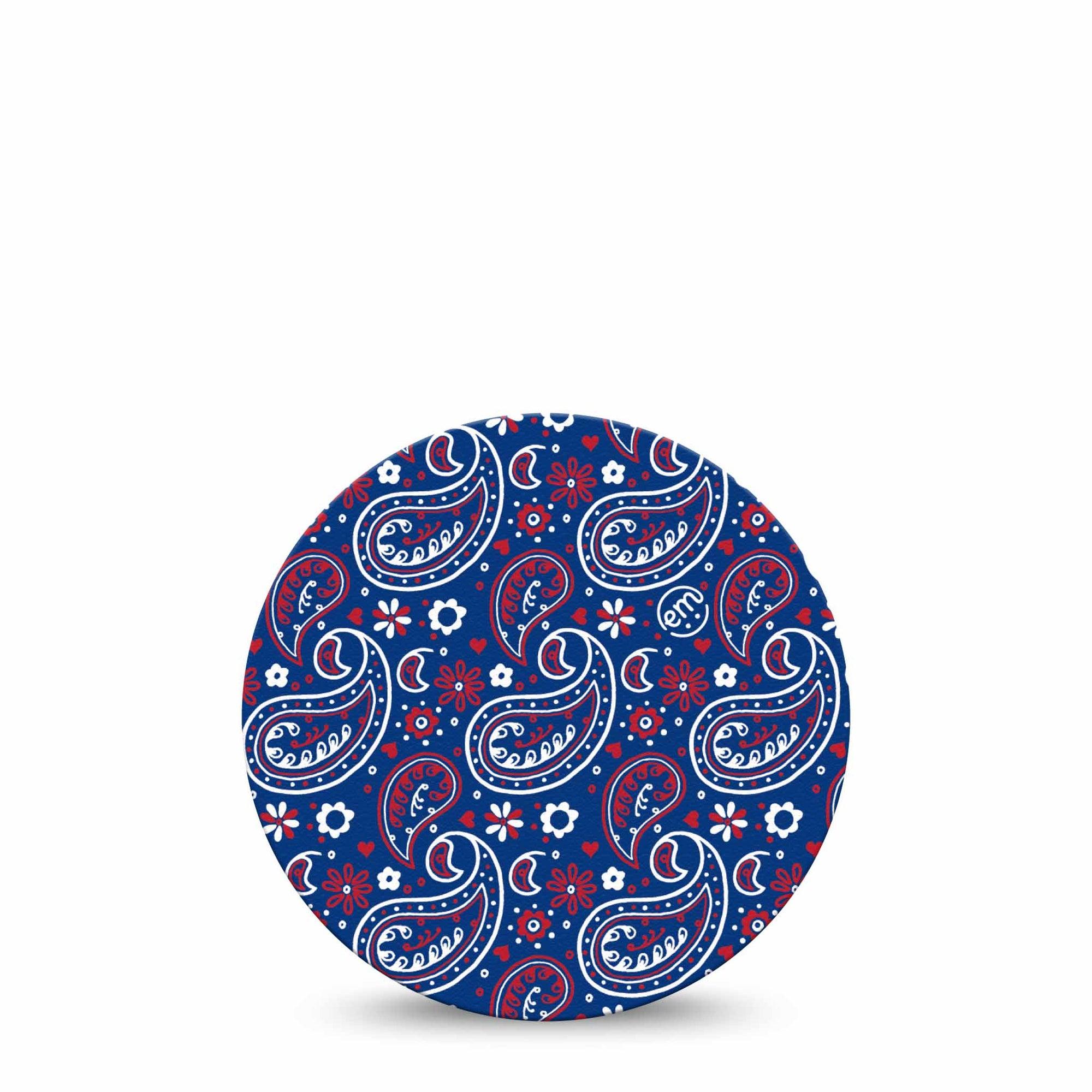 ExpressionMed Independence Paisley Dexcom G7 Overpatch, Dexcom Stelo Glucose Biosensor System, Single Tape Fourth of July Ornamental Pattern, Overlay Tape CGM Design