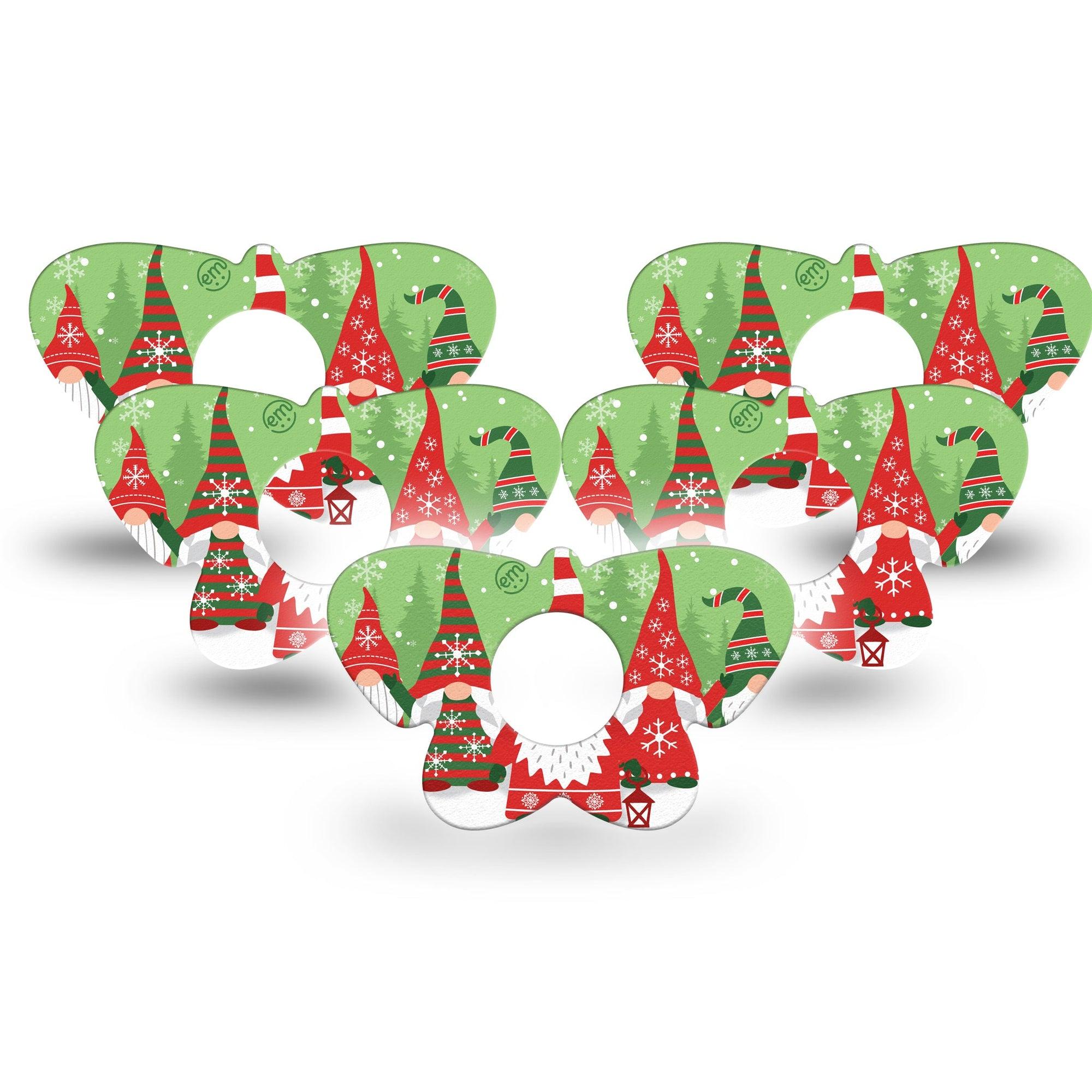 ExpressionMed Holiday Gnomies Infusion Set Butterfly Shape Tape 10-Pack Tape Garden Gnomes Christmas-Inspired, Plaster Continuous Glucose Monitor Design