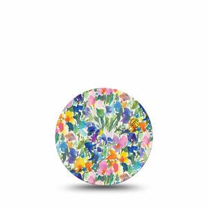 ExpressionMed Summer Fling Freestyle Libre 3 and Libre 3 Plus Overpatch, Single Tape Airy Vibe Flowers, Adhesive Patch CGM Design