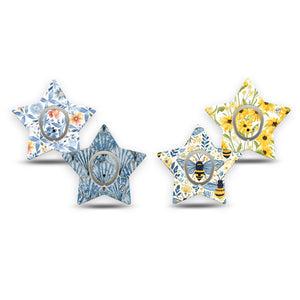ExpressionMed Sunny Coast Dexcom G7 and Dexcom Stelo Glucose Biosensor System Star, tape and sticker  Blue shells yellow bees and flowers Plaster for CGM