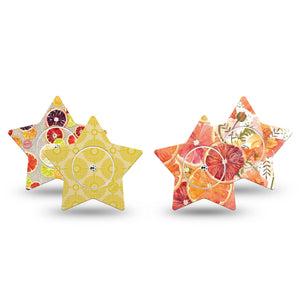 ExpressionMed Citrus Crush Freestyle Libre, Libre 2 Plus, and Abbott Lingo Star, tape and sticker  citrus slice pattern Waterproof Sensor Cover for CGM