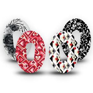 ExpressionMed Ace of Style Variety Pack Dexcom G6 Tape, 4-Pack Tape Variety Playing Deck Patterns, Plaster Continuous Glucose Monitor Design