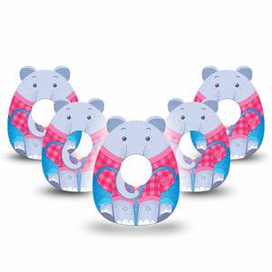 ExpressionMed Circus Elephant Infusion Set Gumdrop Shape Tape 10-Pack Tape Elephant Stuffed Animal Inspired, Adhesive Tape CGM Design