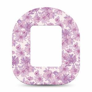 ExpressionMed Purple Daisy Tandem Mobi Tape, Single Tape Lilac Tranquility Blooms, Adhesive Tape CGM Design