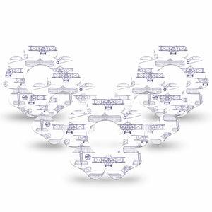 ExpressionMed Airplane Freestyle Libre 2 and Libre 2 Plus Flower Shape Tape, Abbott Lingo, 5-Pack Tape Glider Planes, Fixing Ring Tape CGM Design