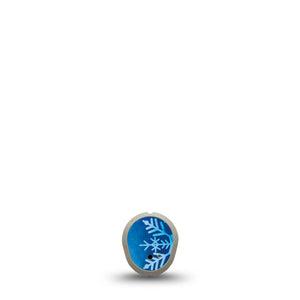 ExpressionMed Falling Snow Dexcom G7 Sticker, Dexcom Stelo Glucose Biosensor System, Single Sticker Only Icy Blue Snowflakes, Vinyl Decoration Continuous Glucose Monitor Design