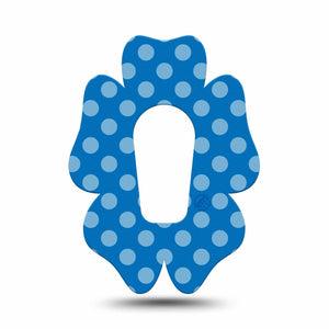 ExpressionMed Blue Polka Dots Dexcom G6 Flower Shape Tape, Single Tape Blue Dots Barbie, Adhesive Patch Continuous Glucose Monitor Design