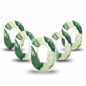 ExpressionMed Palm Leaf Dexcom G6 Mini, 5-Pack Shady and sunny leaves Waterproof Plaster for Continuous Glucose Monitor