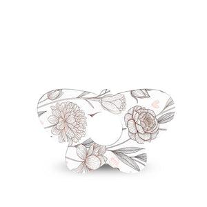 ExpressionMed Minimalist Botanical Freestyle Libre 3 and Libre 3 Plus Butterfly, Single Tape Simple botanical pattern Waterproof Adhesive Tape for CGM