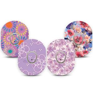 ExpressionMed Amethyst Reverie Variety Pack Dexcom G7 Tape, Dexcom Stelo Glucose Biosensor System, 4-Pack Tape and 4-Pack Sticker Variety Cool Toned Purple Shades, Overlay Tape CGM Design