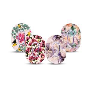 ExpressionMed Warm Florals Dexcom G6 Mini, tape and sticker  Airy petals and pearls Waterproof Adhesive Tape for CGM