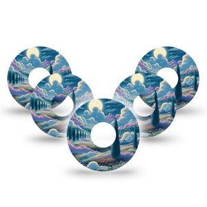 ExpressionMed Dreamy Landscape Freestyle Libre 3 Tape 5-Pack Dreamy Sky Scenery Adhesive Tape CGM Design