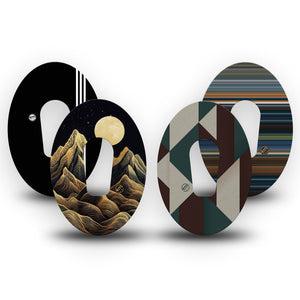 ExpressionMed Active Black Dexcom G6, 4-Pack Tape Crisp lines dark tones Decorative Adhesive Tape for CGM