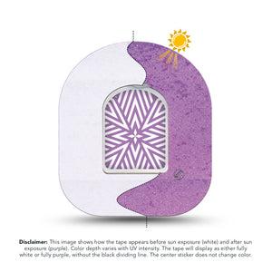 ExpressionMed Solar Violet Omnipod Tape, Single Tape and Single Sticker Light-Reactive Purple, Adhesive Patch Pump Design