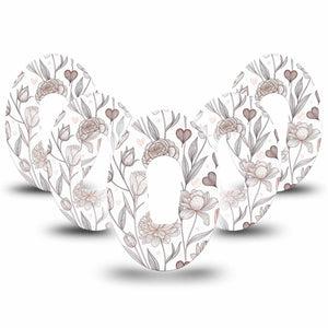 ExpressionMed Minimalist Botanical Dexcom G6, 5-Pack Modern floral minimal Best Covers for CGM