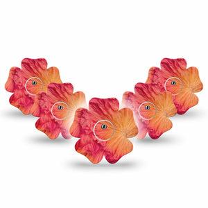ExpressionMed Ruffles Freestyle Libre 3 and Libre 3 Plus Flower, 5-Pack Tape and 5-Pack Sticker Paper ruffle inspired Waterproof Plaster for Continuous Glucose Monitor