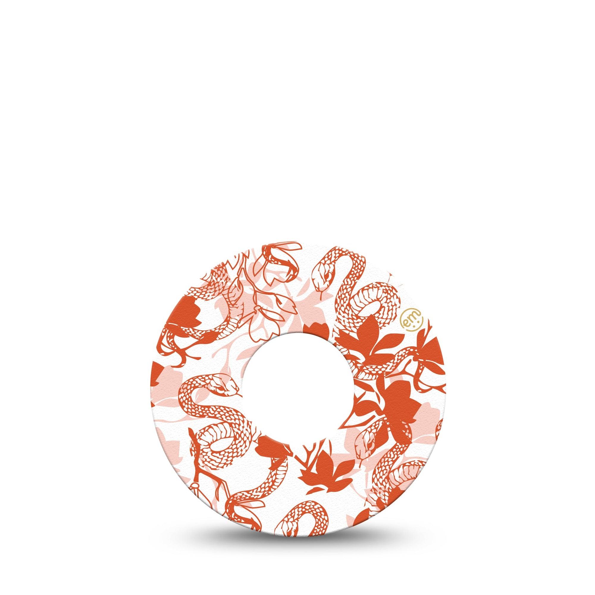 ExpressionMed Lava Coil Floral Infusion Set Tape Single Tape Orange Ophidian Flowers, Overlay Patch CGM Design