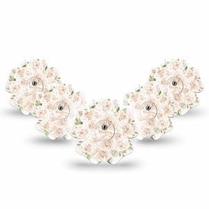 ExpressionMed Wedding Bouquet Freestyle Libre 3 and Libre 3 Plus Flower Shape Tape 5-Pack Tape and 5-Pack Sticker Romantic Roses, Plaster CGM Design