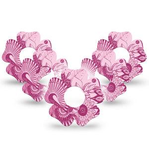 ExpressionMed Magenta Dani Infusion Set Flower Shape Tape 10-Pack Tape Vibrant Magenta, Plaster Continuous Glucose Monitor Design