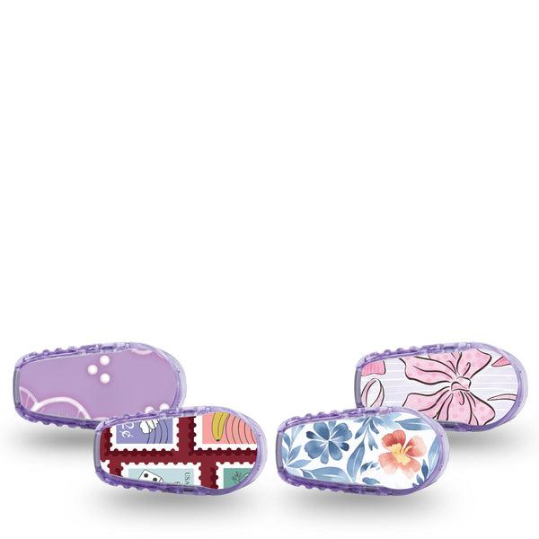 ExpressionMed Darling Details Dexcom G6 Sticker, 4-Pack Sticker Delicate prints Adhesive Tape for CGM