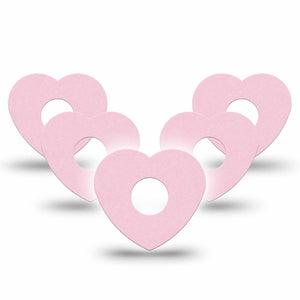 ExpressionMed Baby Pink Freestyle Libre 3 and Libre 3 Plus Heart Shape Tape, 5-Pack Tape Solid Color, Patch CGM Design