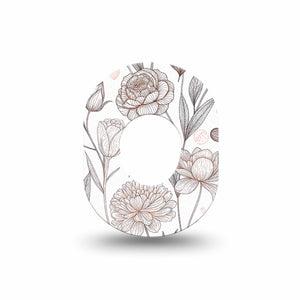 ExpressionMed Minimalist Botanical Dexcom G7 and Dexcom Stelo Glucose Biosensor System Mini, Single Tape Contemporary botanical Waterproof Plaster for CGM
