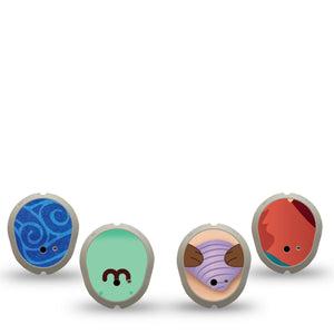 ExpressionMed River Retreat Variety Pack Dexcom G7 Sticker, Dexcom Stelo Glucose Biosensor System, 4-Pack Sticker Variety Nature Cute Creatures, Vinyl Decoration Continuous Glucose Monitor Design