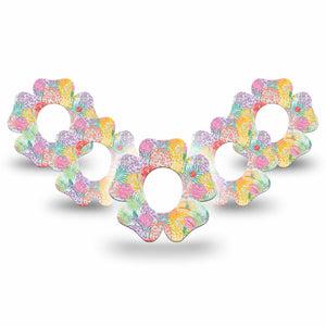 ExpressionMed Spring Flowers Dexcom G7 and Dexcom Stelo Glucose Biosensor System Flower, 5-Pack Intricate florals Vinyl Graphics for Continuous Glucose Monitor