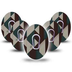 ExpressionMed Timberline  Dexcom G6, 5-Pack Tape and 5-Pack Sticker Triangle art Decorative Decal for CGM