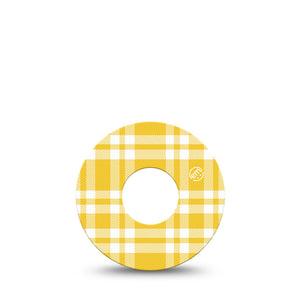 ExpressionMed yellow gingham Infusion Set, 5-Pack Retro yellow plaid Decorative Patch For Insulin Pump