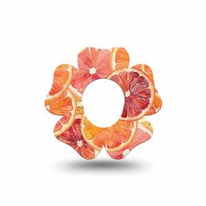 ExpressionMed Oranges Dexcom G7 and Dexcom Stelo Glucose Biosensor System Flower, Single Tape Watercolor blood oranges Adhesive Tape for CGM