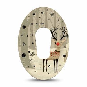 ExpressionMed Woodland Reindeer Dexcom G6 Tape, Single Tape Christmas Reindeer, Plaster Continuous Glucose Monitor Design