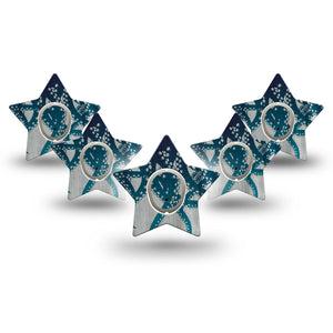 ExpressionMed Tentacles Dexcom G7 Star Shape Tape, Dexcom Stelo Glucose Biosensor System, 5-Pack Tape and 5-Pack Sticker Moody Ocean Print, Overlay Patch CGM Design