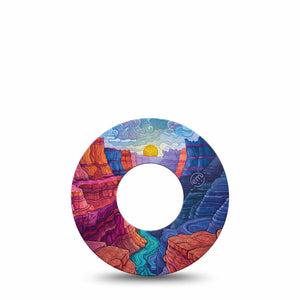 ExpressionMed Grand Canyon Freestyle Libre, Libre 2 Plus, and Abbott Lingo, Single Tape desert nature style Fixing Ring Patch for CGM