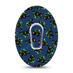 ExpressionMed Tractors Dexcom G6 Tape, Single Tape and Single Sticker Cute Farm Vehicle, Plaster Continuous Glucose Monitor Design