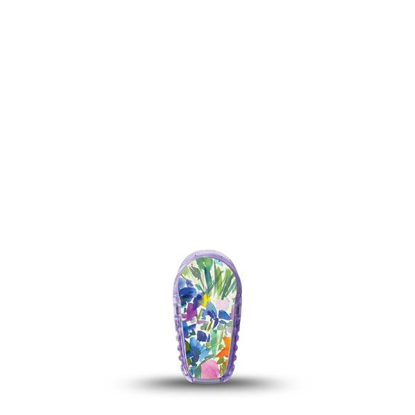 ExpressionMed Summer Fling Dexcom G6 Sticker, Single Sticker Only Brush Stroke Flowers, Vinyl Decoration Continuous Glucose Monitor Design