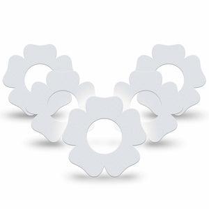 ExpressionMed White Freestyle Libre 2 and Libre 2 Plus Flower Shape Tape, Abbott Lingo, 5-Pack Tape Soft Hue, Plaster CGM Design