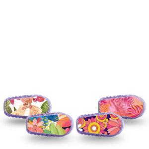 ExpressionMed Island Glow Variety Pack Dexcom G6 Sticker 4-Pack Sticker Variety Beachy Pink Orange Sunset, Vinyl Decoration Continuous Glucose Monitor Design