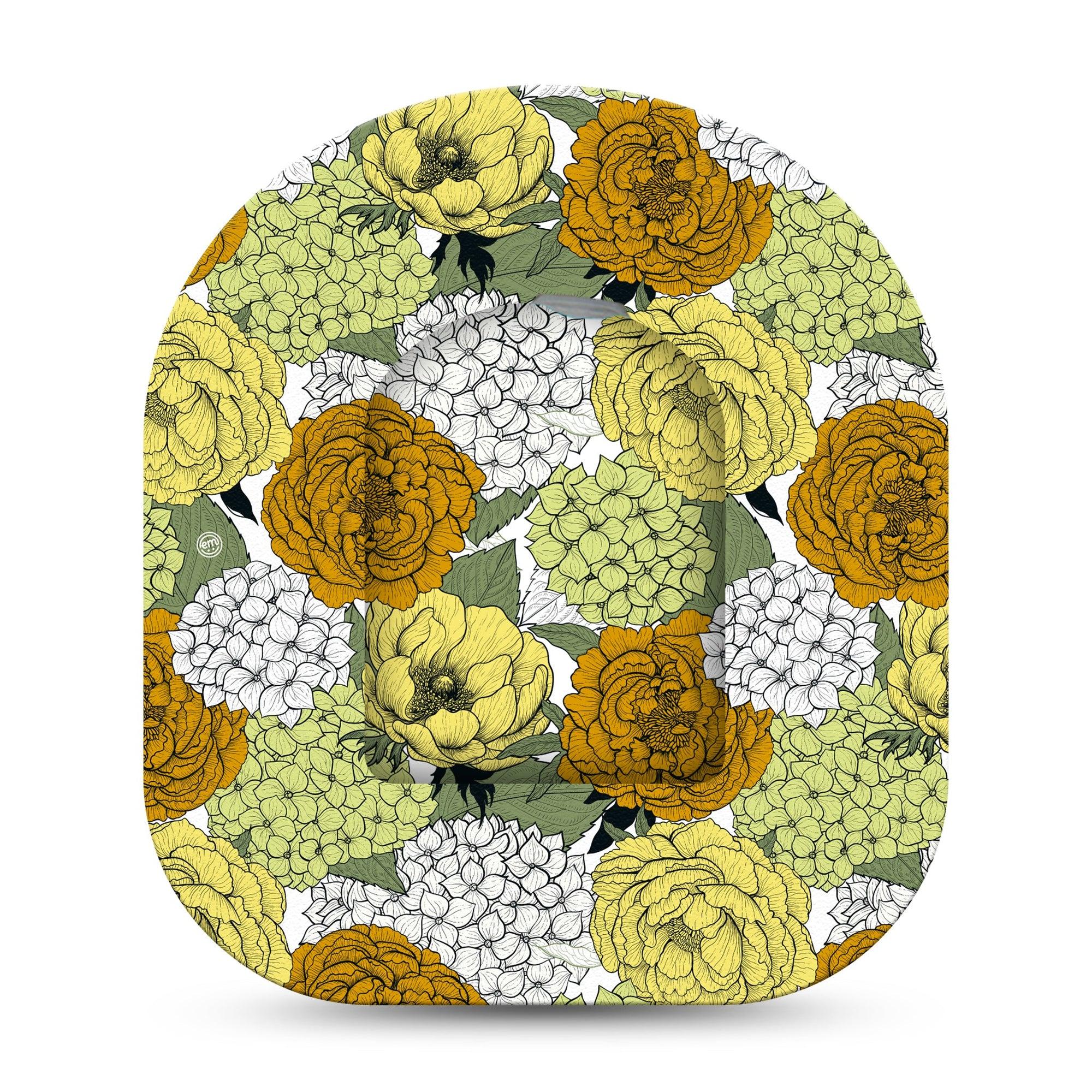 ExpressionMed Hydrangeas Omnipod Surface Center Sticker and Mini Tape Garden Plant Inspired Vinyl Sticker and Tape Design Pump Design