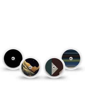 ExpressionMed Active Black Freestyle Libre, Libre 2 Plus, and Abbott Lingo Sticker, 4-Pack Sticker Nature inspired aesthetic Overlay Patch for Continuous Glucose Monitor