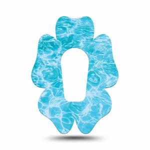 ExpressionMed Sunlit Water Dexcom G6 Flower, Single Tape Rippling blue water Overlay Tape for CGM