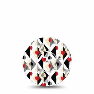 ExpressionMed Playing Cards Freestyle Libre and Libre 2 Plus Tape, Abbott Lingo, Single Tape and Single Sticker Suites Playing Cards Pattern, Fixing Ring Tape Continuous Glucose Monitor Design