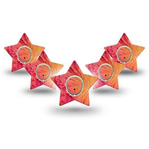 ExpressionMed Ruffles Dexcom G7 and Dexcom Stelo Glucose Biosensor System Star, 5-Pack Tape and 5-Pack Sticker Paper ruffle inspired Plaster for Continuous Glucose Monitor