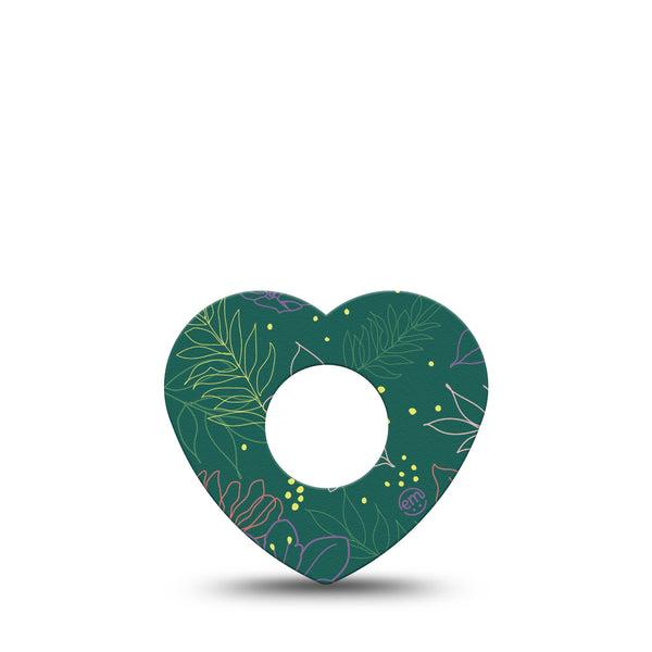 ExpressionMed Graphic Petals Infusion Set Heart Shape Tape 5-Pack Tape Bold Flower, Adhesive Tape Continuous Glucose Monitor Design